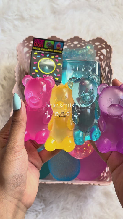 8cm NeeDoh Gummy Bear Squishy Toy, Jelly Filled Slow Rising Stress Relief Fidget Toy